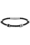 CERRUTI Mens Novel Stainless Steel and Leather Bracelet