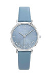 GO Mademoiselle Crystals Light Blue Leather Strap