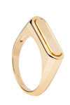 PDPAOLA Carry Overs SS Ribbon Stamp Gold Ring made of 18ct-Gold-Plated Sterling Silver (No 50)