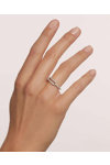 PDPAOLA Carry-Overs Sisi Silver Ring made of Rhodium-Plated Sterling Silver (No 54)