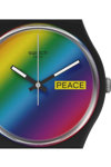 SWATCH Flower Power Go With The 'Bow Black Silicone Strap