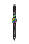 SWATCH Flower Power Go With The 'Bow Black Silicone Strap