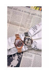 BREEZE Defacto Dual Time Rose Gold Stainless Steel Bracelet