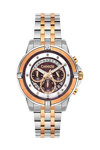 BREEZE Divinia Crystals Chronograph Two Tone Stainless Steel Bracelet