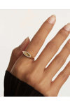 Δαχτυλίδι PDPAOLA Carry Overs SS Lace Stamp Gold Ring από επιχρυσωμένο (18Κ) Ασήμι 925 (No 50)