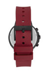 BEVERLY HILLS POLO CLUB Dual Time Bordeaux Rubber Strap