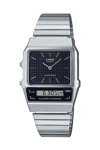 CASIO Vintage Dual Time Chronograph Silver Stainless Steel Bracelet