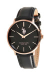 U.S.POLO Miller Black Leather Strap