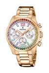 FESTINA Zircons Chronograph Rose Gold Stainless Steel Bracelet