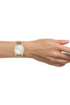 OOZOO Timepieces Crystals Beige Leather Strap