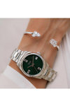 JCOU Emerald II Zircons Silver Stainless Steel Bracelet