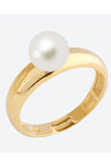 SOLEDOR Pearl Sparkle 14ct Gold Solitaire Ring with Pearl (No 54)