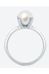 SOLEDOR Pearl Sparkle 14ct White Gold Solitaire Ring with Pearl (No 53)