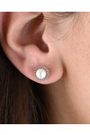 14ct Rose Gold Earrings with Zircons and Pearls by SAVVIDIS