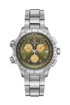 HAMILTON Khaki Aviation X-Wind GMT Dual Time Chronograph Silver Stainless Steel Bracelet