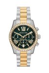 Michael KORS Lexington Crystals Chronograph Two Tone Stainless Steel Bracelet