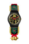 SWATCH Holiday collection Golden Merry Black Leather Strap