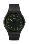 SWATCH Skin Irony Brushed Green Black Rubber Strap