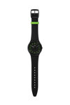 SWATCH Skin Irony Brushed Green Black Rubber Strap