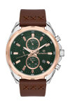 SERGIO TACCHINI Dual Time Brown Leather Strap