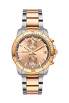 BREEZE Sparkly Crystals Chronograph Two Tone Stainless Steel Bracelet