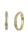 9ct Gold Hoop Earrings with Zircons by SAVVIDIS