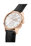 LUCIEN ROCHAT Iconic Chronograph Black Leather Bracelet