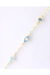 Gold plated Silver Bracelet with Evil Eye and Cross by Ino&Ibo