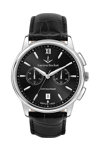 LUCIEN ROCHAT Iconic Automatic Chronograph Black Leather Strap