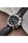 LUCIEN ROCHAT Iconic Automatic Chronograph Black Leather Strap