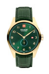 SWISS MILITARY HANOWA Lynx Green Leather Strap