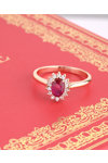 18ct Rose Gold Ring with Diamonds and Ruby (No 55)