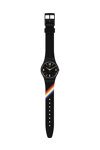 SWATCH Black Carousel Squares Black Silicone Strap