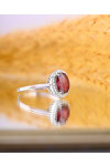 18ct White Gold Solitaire Engagement Ring with Ruby and Diamonds by FaCaD’oro (No 55)