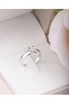 18ct White Gold Solitaire Engagement Ring with DIamonds by Savvidis (Νο 53)