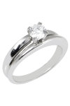 14ct White Gold Solitaire Engagement Ring with Zircons by FaCaD’oro (No 53)