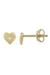 14ct Gold Heart Earrings with Zircons by SAVVIDIS