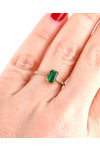 18ct Gold Solitaire Engagement Ring with Emerald and Diamonds by FaCaD’oro (No 54)