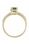 18ct Gold Solitaire Engagement Ring with Emerald and Diamonds by FaCaD’oro (No 54)