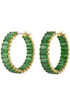 SWAROVSKI Green Matrix hoop earrings (baguette cut)