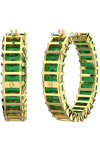 SWAROVSKI Green Matrix hoop earrings (baguette cut)