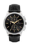 LUCIEN ROCHAT Iconic Chronograph Black Leather Strap