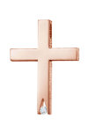 Βαπτιστικός σταυρός TRIANTOS από ροζ χρυσό 14Κ με διαμάντι