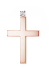 Βαπτιστικός σταυρός TRIANTOS από ροζ χρυσό 14Κ με ζιργκόν