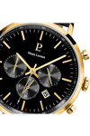 PIERRE LANNIER Baron Chronograph Black Leather Strap