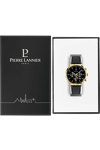 PIERRE LANNIER Baron Chronograph Black Leather Strap