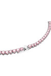 SWAROVSKI Pink Matrix Tennis necklace Round cut (Small)