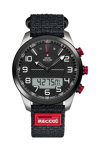 SWISS MILITARY by CHRONO RECCO Dual Time Chronograph Black Fabric Strap