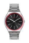 SWATCH Red Graphite Silver Stainless Steel Bracelet