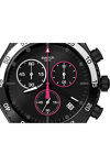 SWATCH Magenta At Night Chronograph Black Rubber Strap